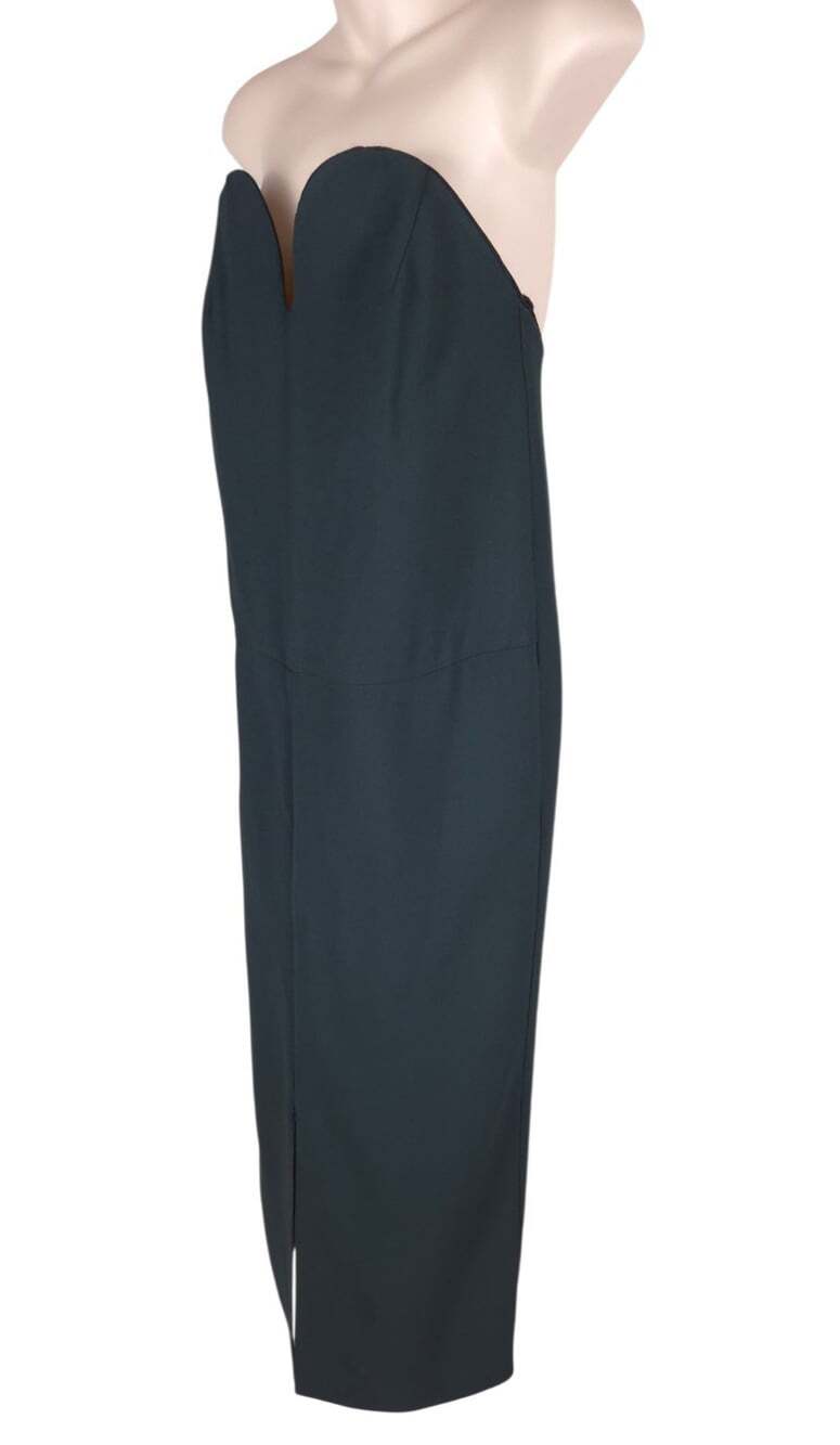 Maison Margiela Tailored Strapless Midi Dress IT 40 US 4 Womens Green NWT $2850 - Picture 4 of 11